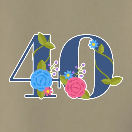 Květinové číslo kreslené - 40