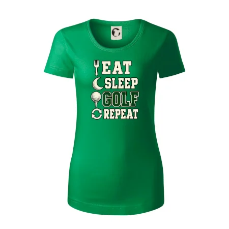 Eat sleep golf repeat typografie