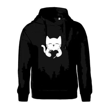 Kočka drží srdce