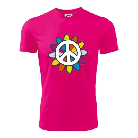 Peace symbol s kreslenou květinou