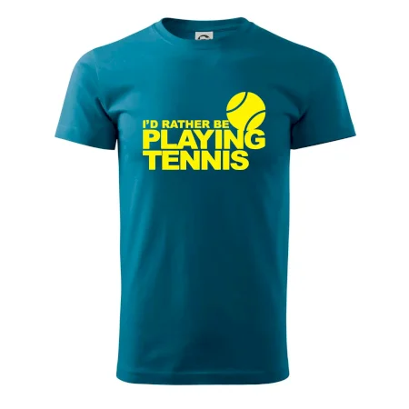 Playing tennis
