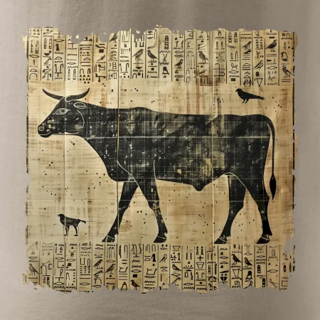 Egyptské hieroglyfy kráva