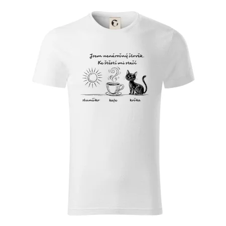 Jsem nenáročný člověk. Ke štěstí mi stačí sluníčko kafe kočka