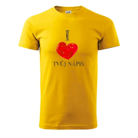 I love malované srdce - vlastní nápis
