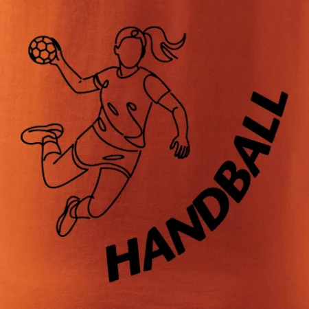 Handball nápis šikmo  - holka