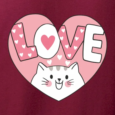 Kočka love - růžové srdce