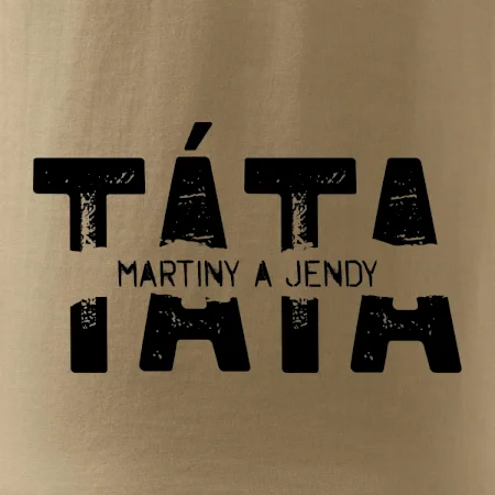 Černý nápis táta a jména dětí