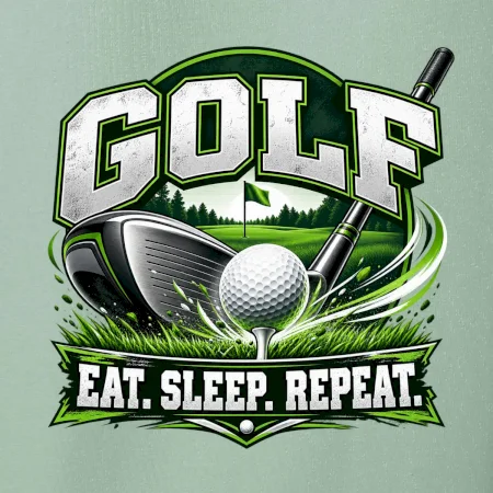 Golfová hůl s míčkem eat sleep repeat