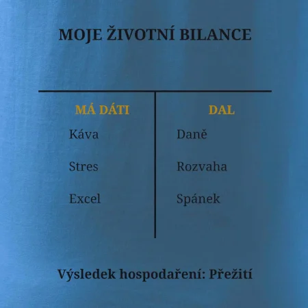 Moje životní bilance má dáti dal
