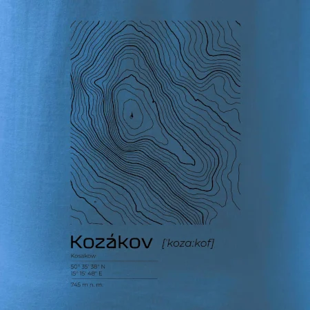 Kozákov - vrstevnice v obdélníku