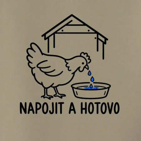 Slepice u misky s krmením
