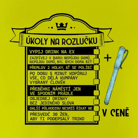 Vintage nápis Triko na rozlučku s úkoly pro ženicha