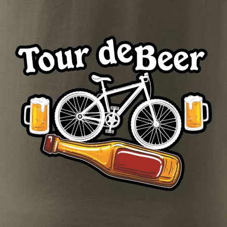 Tour de beer - kolo - pivo a nápis na zádech