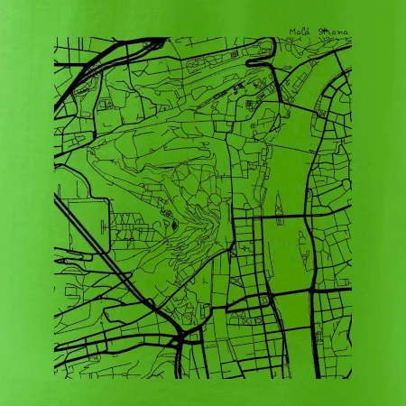 Praha Malá Strana - Mapa černobílá