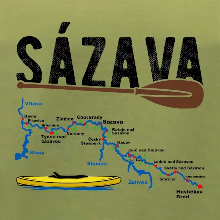 Mapa řeky Sázavy
