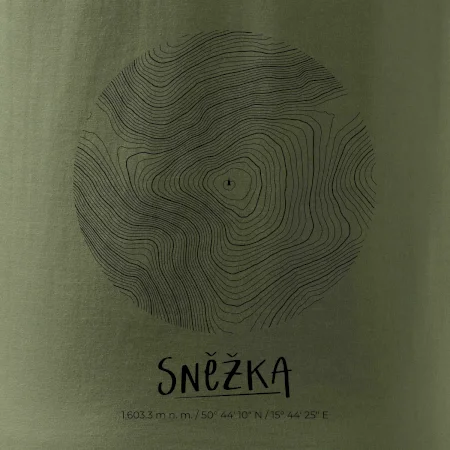 Sněžka - vrstevnice v kruhu