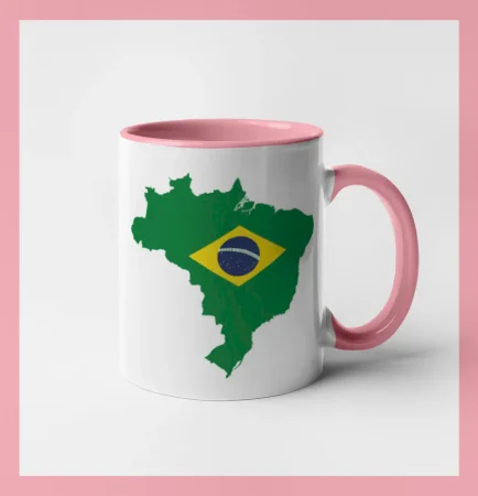 Brazílie vlajka v mapě