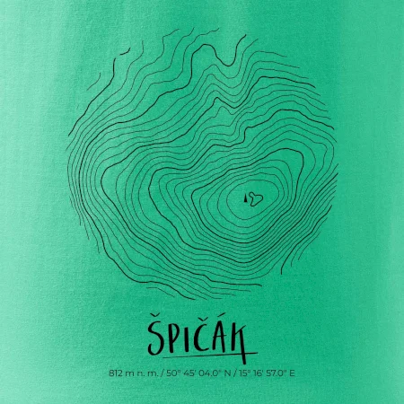Špičák - vrstevnice v kruhu