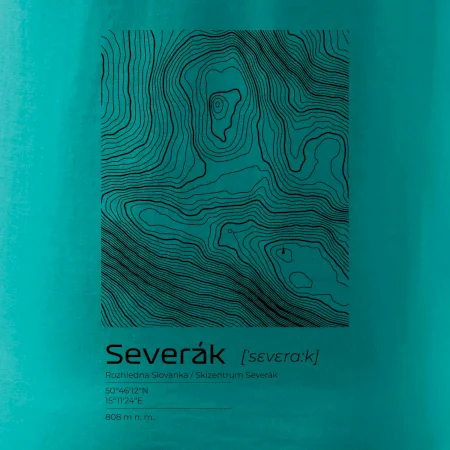 Severák - vrstevnice v obdélníku
