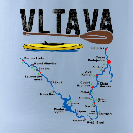 Mapa řeky Vltavy