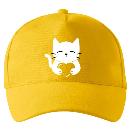 Kočka drží srdce