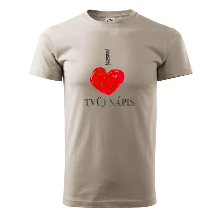 I love malované srdce - vlastní nápis