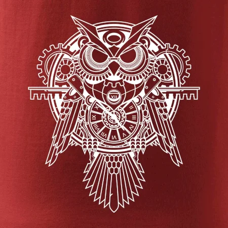 Steampunk sova černobílá