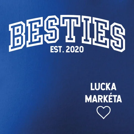 Párové mikiny - Besties (Rok a jména na rukávu)