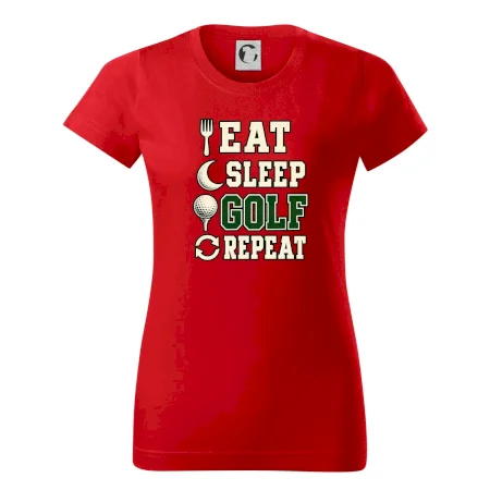 Eat sleep golf repeat typografie