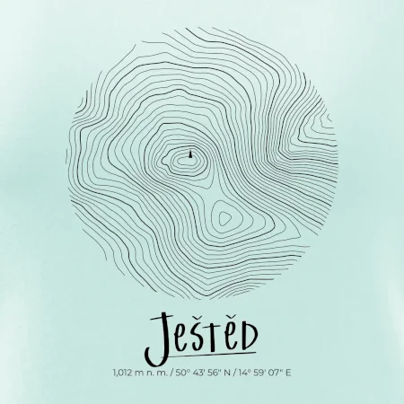 Ještěd - vrstevnice v kruhu