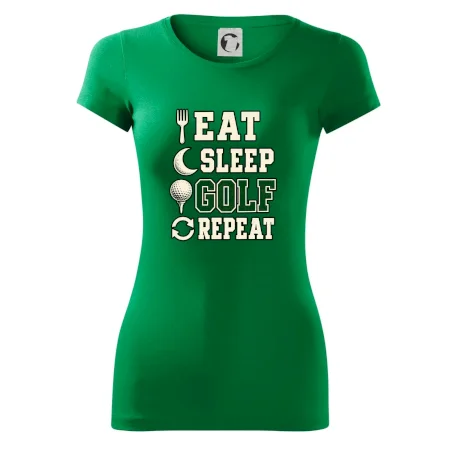 Eat sleep golf repeat typografie