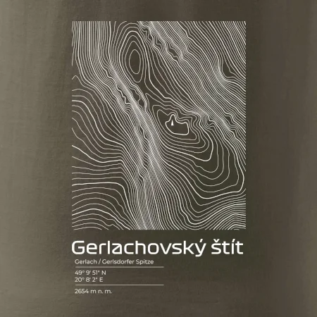 Gerlachovský štít - vrstevnice v obdélníku
