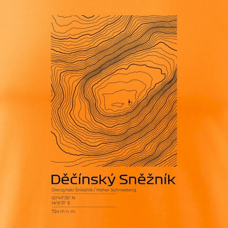 Děčínský Sněžník - vrstevnice v obdélníku