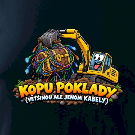 Bagrista kope poklady a kabely