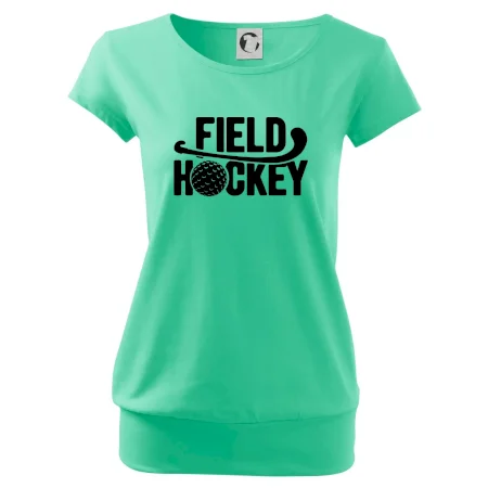 Field hockey míček a nápis