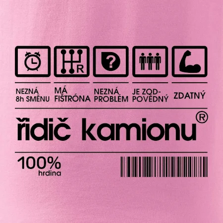Čárový kód řidič kamionu