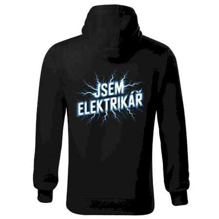 Jsem elektrikář - modrý nápis - záda