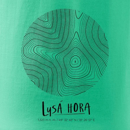 Lysá hora - vrstevnice v kruhu