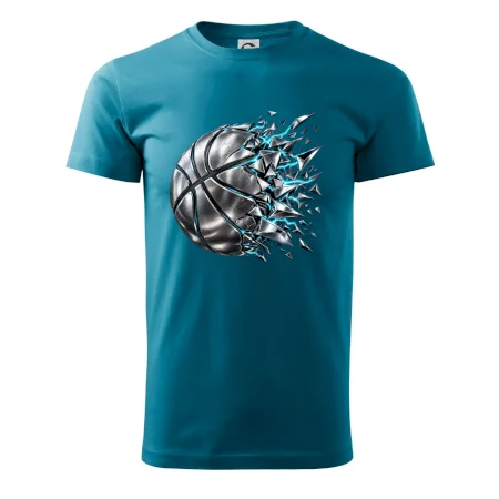 Kovový basketbalový míč s elektrickými střepy