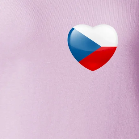 Česká vlajka srdce - pravé prso