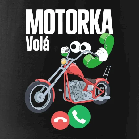 Karikatura motorka chopper volá