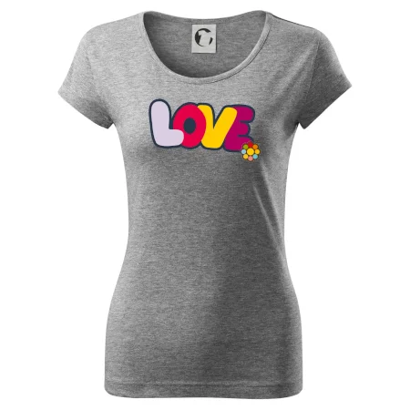 Love nápis s květinou