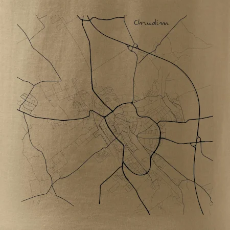 Černobílá mapa Chrudim