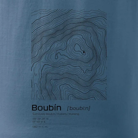 Boubín - vrstevnice v obdélníku