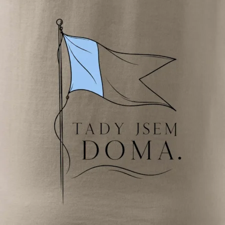 Tady jsem doma potápěčská vlajka Alfa s modrým polem