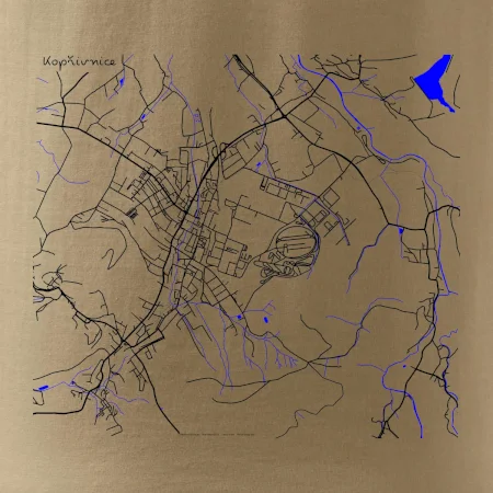Kopřivnice - Mapa s vodními toky