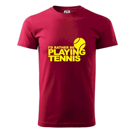 Playing tennis