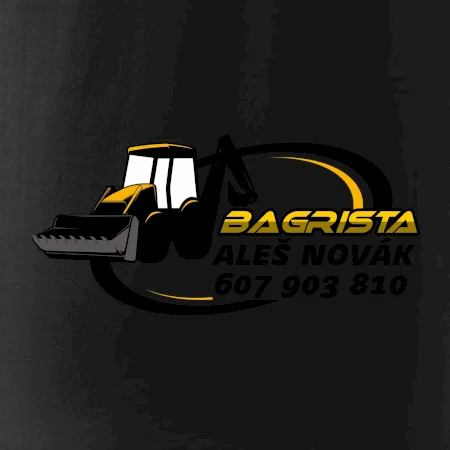 Bagrista v kruhu - vlastní nápis