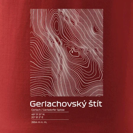Gerlachovský štít - vrstevnice v obdélníku