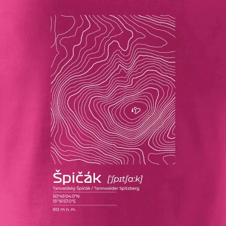 Špičák - vrstevnice v obdélníku